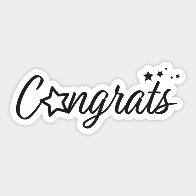 Congrats - Typography Congratulation greeting with stars Sticker by sigdesign